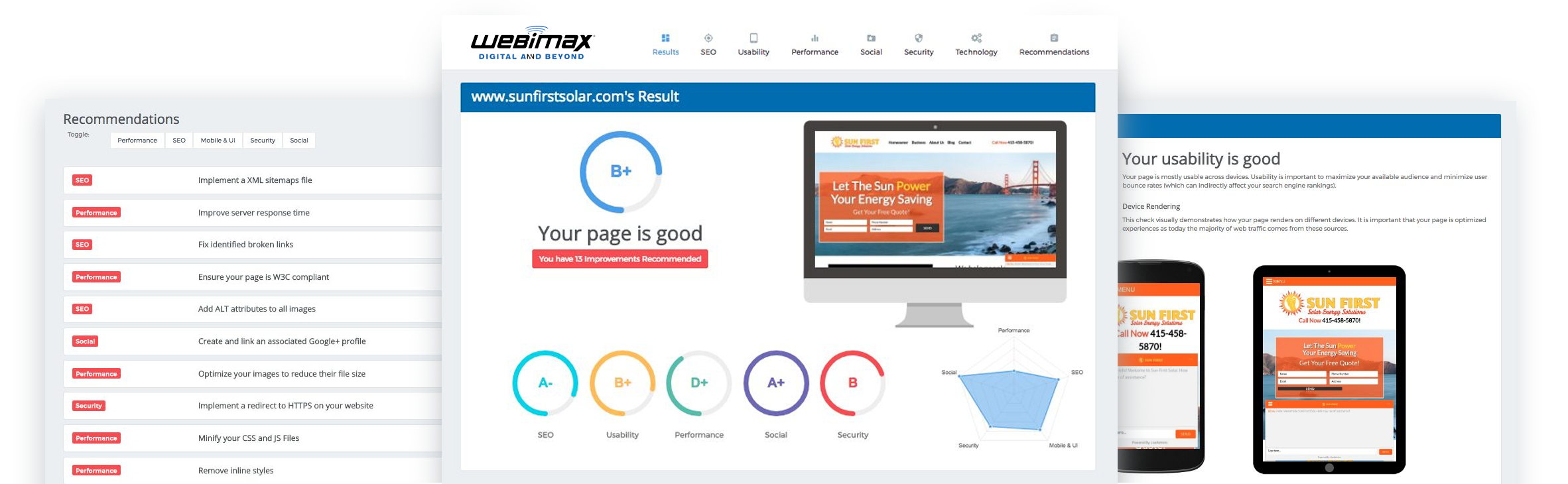 free website analysis tool by webimax