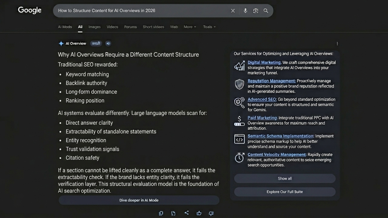 How to Structure Content for AI Overviews in 2026