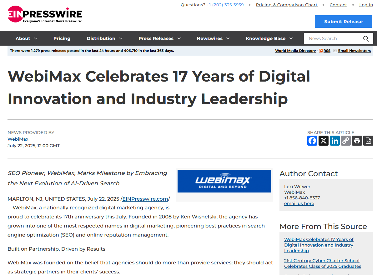 WebiMax Turns 17!